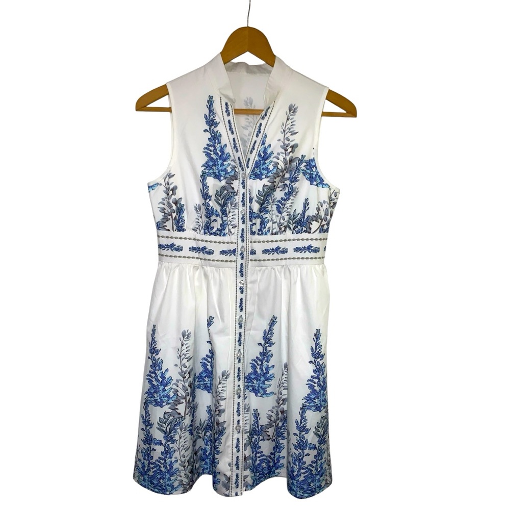 SHIEN VCAY Plant Print Sleeveless Dress Size M - Picture 2 of 12
